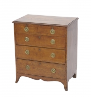 View 1: George III Fiddleback Mahogany Small Chest of Drawers, c. 1790