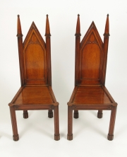 View 3: Pair of George III Oak Gothic Hall Chairs, c. 1800