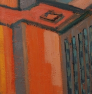 View 3: City in Orange and Green 32" x 58"