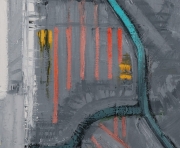 View 7: Map in Gray, Red and White 40" x 50"