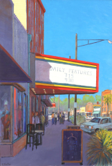 Mark Horton (b.1953) "Neighborhood Movie Theatre", 50" x 34"