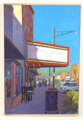 View 2: Mark Horton (b.1953) "Neighborhood Movie Theatre", 50" x 34"