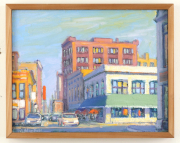 View 2: Mark Horton (b.1953) "Corner Cafe in City" 11" x 14"