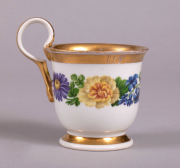 View 2: Biedermeier Vienna Botanical Cup and Saucer, c. 1823