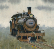 View 2: Stan Masters(1922-2005) "Locomotive in the Rain with Dog"