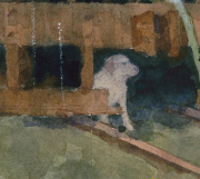 View 3: Stan Masters(1922-2005) "Locomotive in the Rain with Dog"