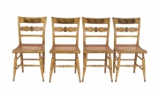 View 1: Set of Four New York Yellow Fancy Chairs with Benjamin Franklin, c. 1820