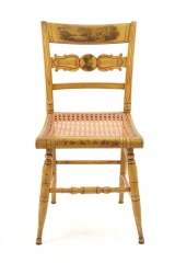 View 4: Set of Four New York Yellow Fancy Chairs with Benjamin Franklin, c. 1820